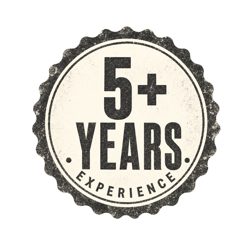 5+ years experience badge